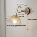 GobekUsa LED Wall Lights Up Down Rotate Pull Chain Switch Bedside Lamp Glass Canopy Fixtures