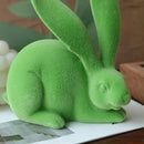 GobekUsa Abstract Rabbit Figurines: Flocking Bunny Resin Art Decor Ornaments