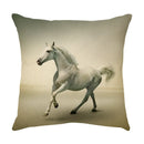 GobekUsa Galloping Horse Pillowcase: Wild Horse Print Linen Cushion Cover for Home Decoration