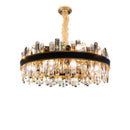 GobekUsa Crystal Leather Chandelier | Modern LED Lustres for Living Room & Dining Room