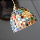 GobekUsa Conch Glass LED Pendant Light Fixture Tiffany Children Dining Room Hang Lamp