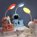 GobekUsa Astronaut Study Desk Lamp with Pencil Sharpener - Cute, Flexible & Color Adjustable