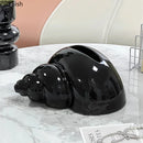 GobekUsa Conch Ceramic Tissue Box - Chic Desk Decoration and Coffee Table Accessory