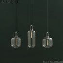 GobekUsa Industrial Stained Glass Pendant Lamp LED Hanging Lights for Dining & Living Room