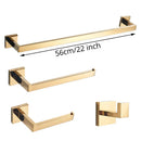 GobekUsa Gold Bathroom Hardware Set: Robe Hook, Towel Rail, Shelf, Tissue Holder
