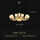 GobekUsa Luxe Jade Copper Living Room Chandelier