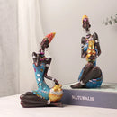 GobekUsa Black Women Resin Art Figures for Home Decor and Statues