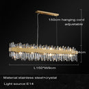 GobekUsa Crystal Chandelier LED Dining Room Light Gold Lustres