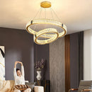 GobekUsa Crystal Round Ceiling Chandelier LED Pendant for Kitchen Dining Room Villa