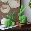 GobekUsa Abstract Rabbit Figurines: Flocking Bunny Resin Art Decor Ornaments