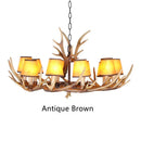 GobekUsa Antler Resin Chandelier: American Country Retro Style LED Hanging Lamp