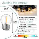 GobekUsa G40 E27 1W Warm White Led String Light Bulbs - Set of 15