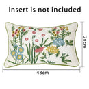 GobekUsa 3D Pink Flower Farmhouse Style Cushion Cover 45x45cm - Embroidered Sofa, Bed, Living Room