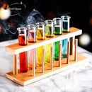 GobekUsa 6-Piece Test Tube Cocktail Glass Set with Free Rack Stand and Shot Glasses Holder