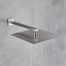 GobekUsa Brushed Nickel Rainfall Shower Head with Shower Arm - Ultra Thin Top Sprayer