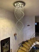 GobekUsa Crystal Chandelier for Staircase Luxury Hotel Bedroom Hanging Light