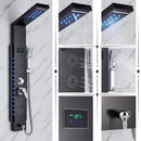 GobekUsa LED Rainfall Shower Panel System Black/Brushed Finish