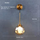 GobekUsa Glass Ball Gold Wall Sconce - Modern Nordic Indoor Bedroom Light Fixture