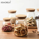 GobekUsa Glass Airtight Canister with Wood Lid - Food Storage Solution for Kitchen