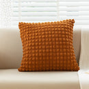 GobekUsa Cream Style Elastic Puff Plaid Cushion Cover 45*45CM Home Decor
