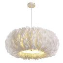 GobekUsa Feather Decor LED Chandeliers for Living Room, Bedroom, Study & Children's Room