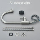 GobekUsa Brushed Nickel Kitchen Faucet with Flexible Pull Out Nozzle and Stream Sprayer
