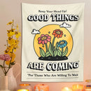 GobekUsa Cartoon Flowers Tapestry Wall Hanging | Kawaii Room Decoration & Boho Wall Decor