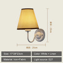GobekUsa Cloth LED Wall Lamp, Modern Bedroom Bedside Sconce Light Luminaire