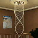 GobekUsa Crystal Chandelier: Modern LED Staircase Light Fixture for Villa Hall