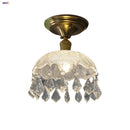 GobekUsa Glass Grid LED Ceiling Lamp: Luxury Crystal Nordic Copper Ceiling Lights