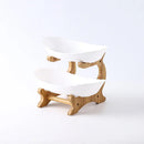 GobekUsa 2/3 Layer Table Plates Dinnerware Fruit Bowl Salad Cake Stand Plate Bowl