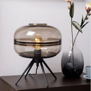 GobekUsa Glass & Metal Nordic Sofa Desk Lamp for Postmodern Bedroom & Living Room