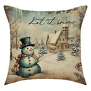 GobekUsa Christmas Snowman Deer Pillowcase Xmas Home Decoration Sofa Cushion Cover