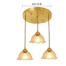 GobekUsa Cracked Glass Copper Wooden Pendant Light for Home Indoor Living Room