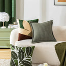 GobekUsa Green Embroidered Tufted Cushion Cover - Modern Minimalism Art Design