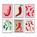 GobekUsa Chili Pepper Art Trio: Green, Yellow, Red Kitchen Decor