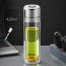 GobekUsa Insulated Glass Cup: Large Capacity, One-Click Open Lid, Heat-Resistant Double-Layer