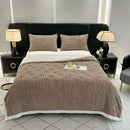 GobekUsa Double Layered Flannel Arch Jacquard Plush Blanket - Warm & Cozy Coral Fleece Quilt