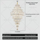 GobekUsa Crystal Chandelier for Living Room in European Duplex Villa with Post-Modern Hall Luxury