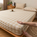 GobekUsa Coarse Cloth Prue Cotton Queen Fitted Sheet Set with Pillowcases