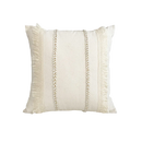 GobekUsa Boho Style Beige Linen Cushion Cover with Tassels for Home Decor