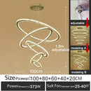 GobekUsa Gold Gloss LED Crystal Ring Chandelier for Modern Luxury Living Room