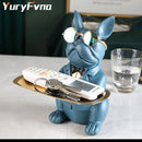 GobekUsa French Bulldog Figurine Tray Sculpture Coin Bank Home Decor Statue