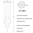 GobekUsa Crystal LED Chandelier: Modern Loft Art Pendant Lighting for Restaurant, Bar, Staircase