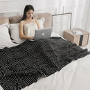 GobekUsa Knitted Triangular Pattern Thin Blanket for Cozy Versatile Living Room Cover