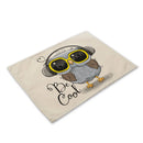GobekUsa Cute Owl Animal Placemat Music Bird Kitchen Dining Table Mats Coaster Bowl Cup Mat