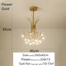 GobekUsa Crystal Bionic Petals Chandelier for Living Dining Bedroom Hall Hotel Decor