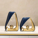 GobekUsa Geometric Triangles Golden Ball Skeleton Sculpture: Abstract Home Decor Figurine