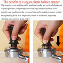 GobekUsa 51/53/58mm Calibrated Espresso Coffee Tamper with Spring Handle & Stainless Steel Base