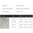 GobekUsa Gold Crystal Spiral Chandelier LED Pendant Lights for Home Decoration